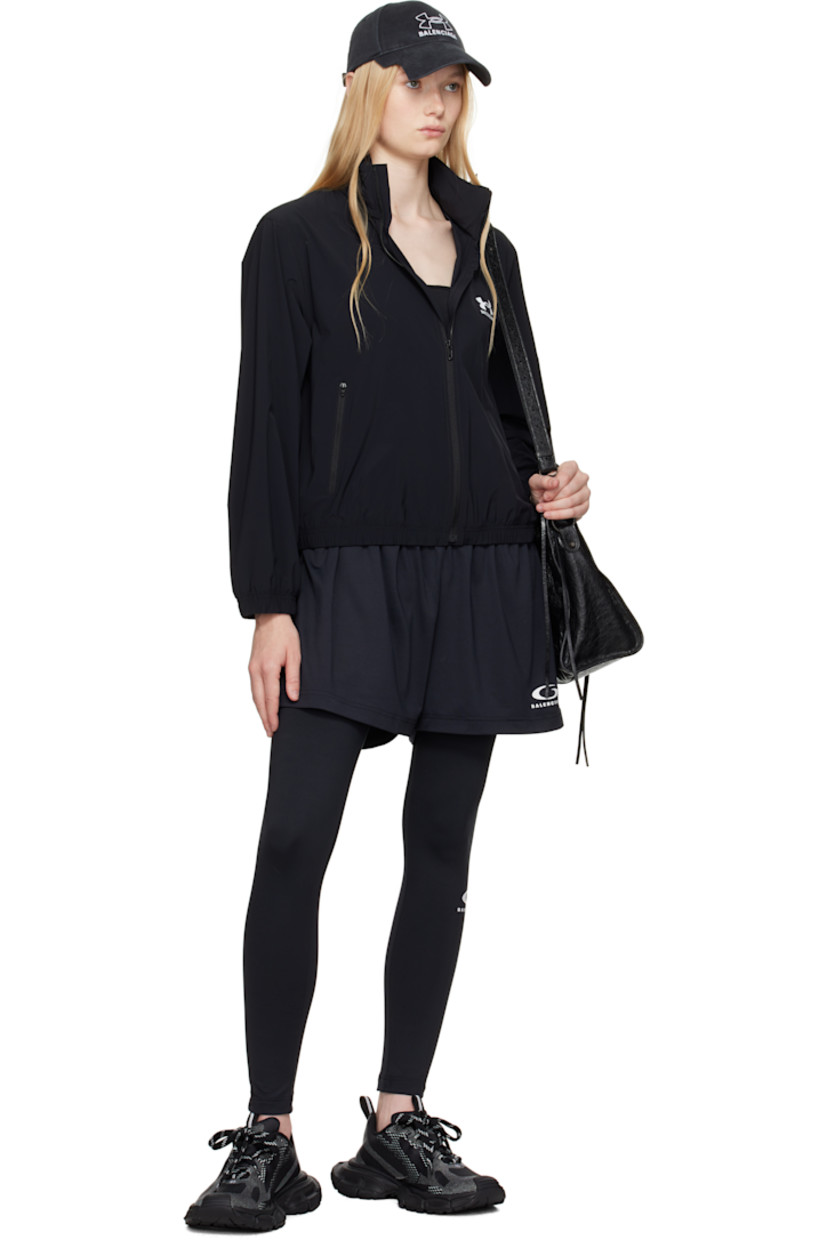 Stretch polyester mesh shorts.

· Mid-rise
· Logo-woven elasticized layered waistband
· Drawstring at waistband
· Two-pocket styling
· Logo printed at front
· Logo patch at back waistband

Part of the Balenciaga x Under Armour® collaboration.

Supplier color: Black