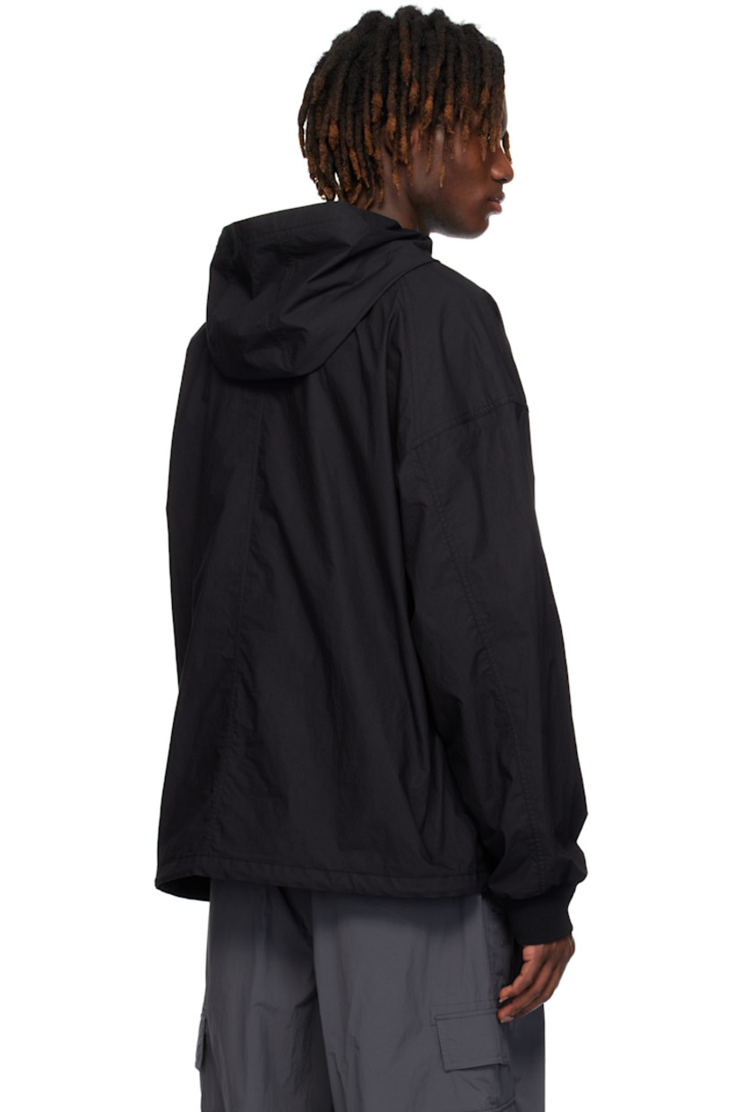Cotton taffeta hoodie. 

· Drawstring at hood
· Logo embroidered at chest
· Zip expansion panels at front
· Concealed bungee-style drawstring at hem
· Dropped shoulders
· Rib-knit cuffs

Supplier color: Black
