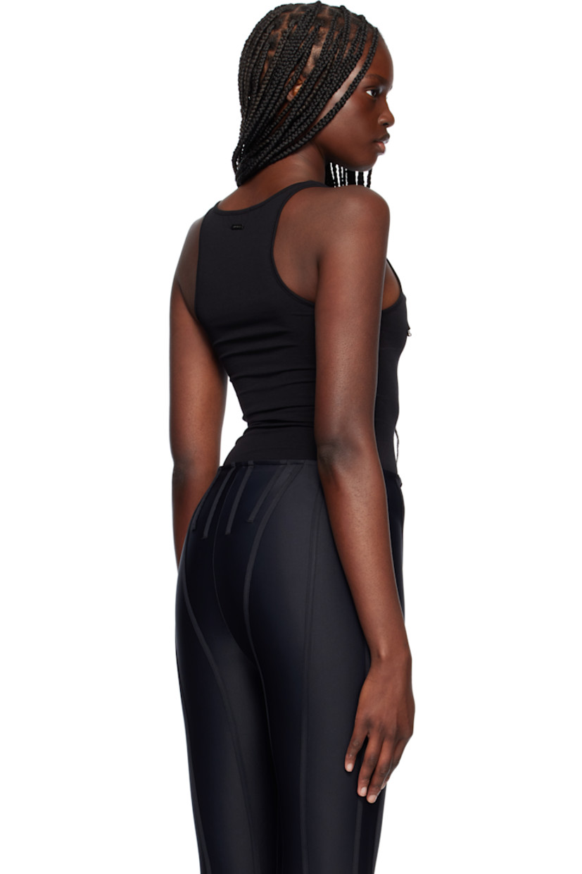 Cotton jersey bodysuit.

· Rib-knit scoop neck and armscyes
· Hardware at chest
· Press-stud fastening at bottom
· Logo plaque at back collar
· Partial jersey lining

Supplier color: Black