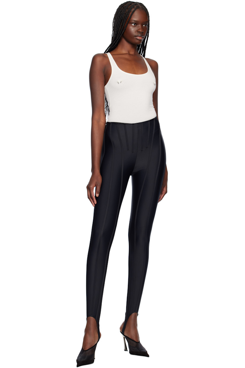Cotton jersey bodysuit.

· Rib-knit scoop neck and armscyes
· Hardware at chest
· Press-stud fastening at bottom
· Logo plaque at back collar
· Partial jersey lining

Supplier color: White