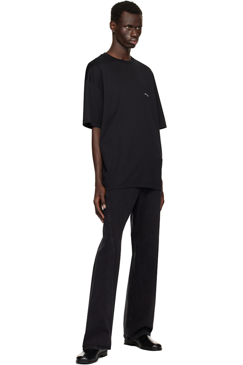 Oversized cotton jersey T-shirt.

· Rib-knit crewneck
· Logo bonded at chest
· Dropped shoulders

Supplier color: Black