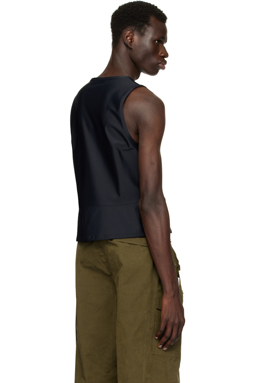 Stretch nylon jersey tank top.

· Crewneck
· Logo embossed at chest
· Boning at front
· Zip closure at side seam

Supplier color: Black