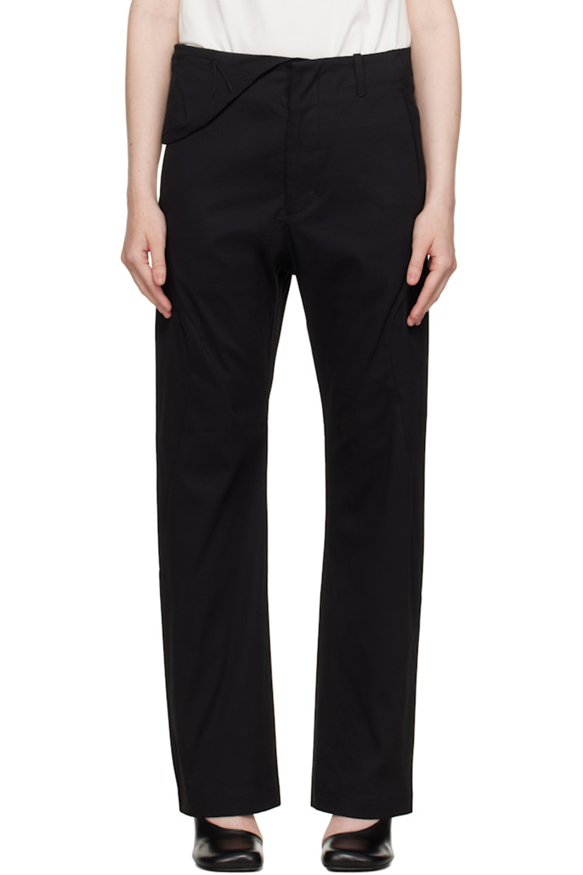 GRANTEX® stretch cotton bedford cord trousers. 

· Slim-fit
· Belt loops at elasticized waistband
· Two-pocket styling
· Zip fly
· Taffeta panel with zip pocket at waist
· Twisted outseams
· Concealed seam pocket at outseam

Part of the 8.0 collection.  

Supplier color: Black