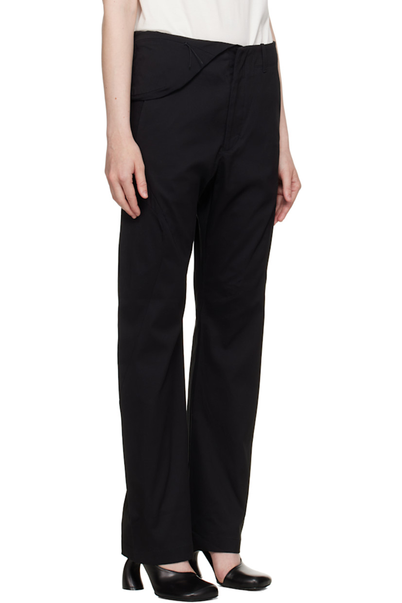 GRANTEX® stretch cotton bedford cord trousers. 

· Slim-fit
· Belt loops at elasticized waistband
· Two-pocket styling
· Zip fly
· Taffeta panel with zip pocket at waist
· Twisted outseams
· Concealed seam pocket at outseam

Part of the 8.0 collection.  

Supplier color: Black