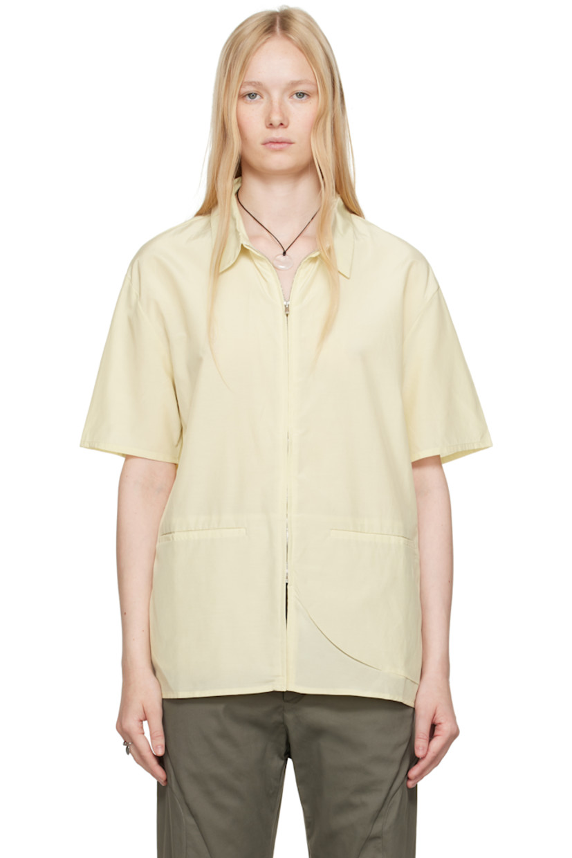 Lightweight silk- and cotton-blend sateen shirt. 

· Spread collar
· Zip closure
· Welt pockets
· Dropped shoulders

Part of the 8.0 collection.

Supplier color: Yellow