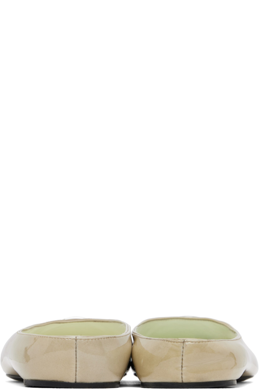 Patent leather slip-on ballerina flats in beige.

· Silver-tone logo hardware at toe
· Logo stamp at footbed
· Buffed sheepskin and suede lining
· Leather sole with rubber injection

Available exclusively at SSENSE.

Supplier color: Palo santo