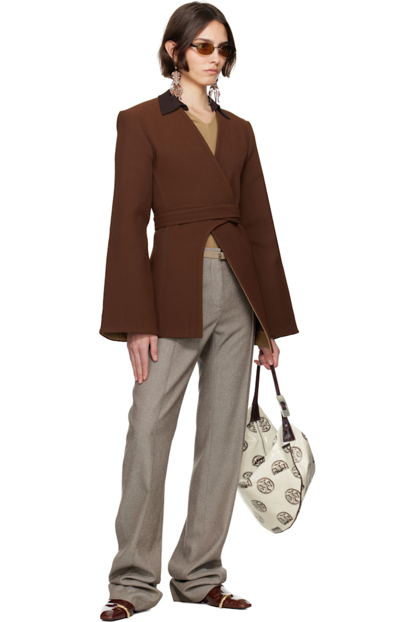 Patent goatskin mules in brown.

· LWG-certified
· Pointed square toe
· Cutout with gold-tone O-ring at vamp
· Logo-embossed inverted cylindrical heel
· Polished leather sole with rubber injection
· Heel: H1.5"

Supplier color: Russet brown/Gold