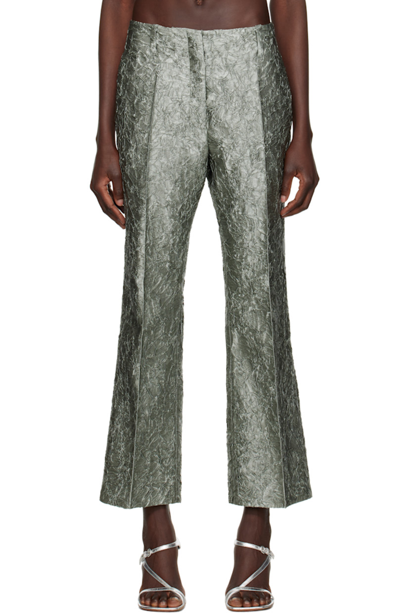 Slim-fit viscose- and cotton-blend cloqué trousers.

· Belt loops
· Four-pocket styling
· Zip fly 
· Creased and cropped legs 
· Full twill satin lining 

Supplier color: Raf