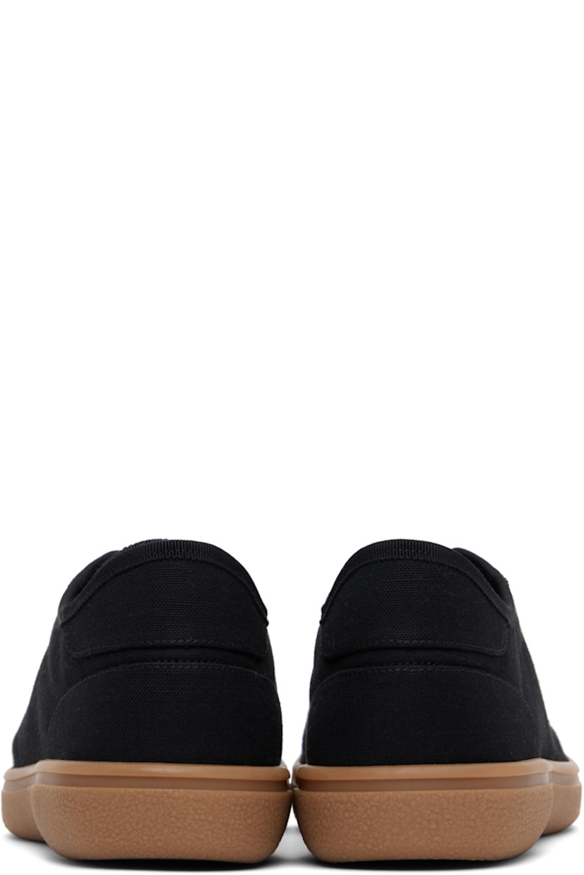 Low-top viscose- and linen-blend canvas sneakers in black.

· Lace-up closure
· Fleece lining
· Crêpe rubber midsole
· Rubber sole

Supplier color: Black