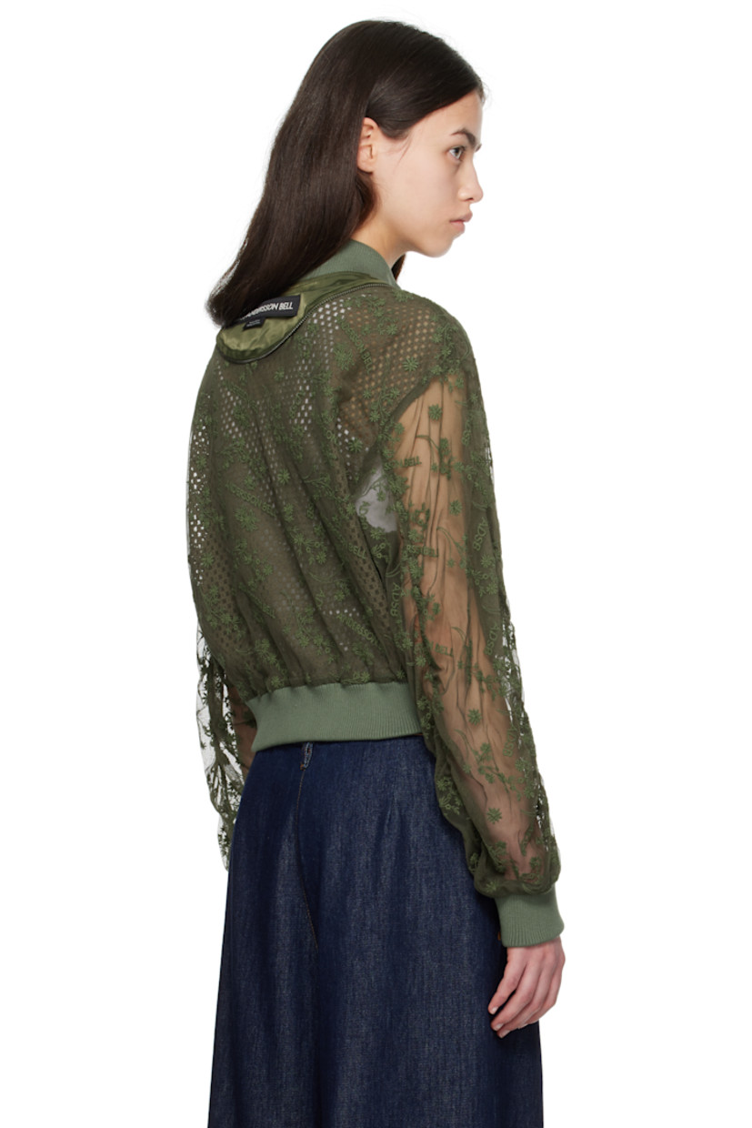 Semi-sheer cotton- and nylon-blend mesh bomber jacket. Logo and floral pattern embroidered throughout.

· Rib-knit stand collar, hem, and cuffs
· Nylon twill trim and zip detailing at collar and placket
· Two-way zip closure
· Welt pockets
· Cropped hem
· Logo patch at back collar
· Partial mesh lining

Supplier color: Brown