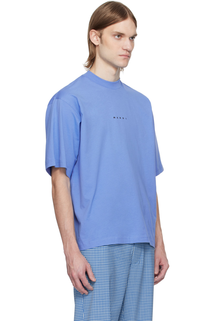Boxy-fit cotton jersey T-shirt.

· Rib-knit crewneck
· Logo printed at chest

Supplier color: Blue lilac