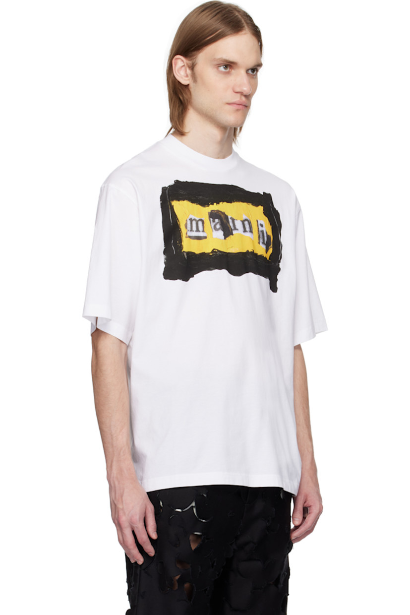 Cotton jersey T-shirt. 

· Rib-knit crewneck
· Logo graphic printed at front

Supplier color: Lily white
