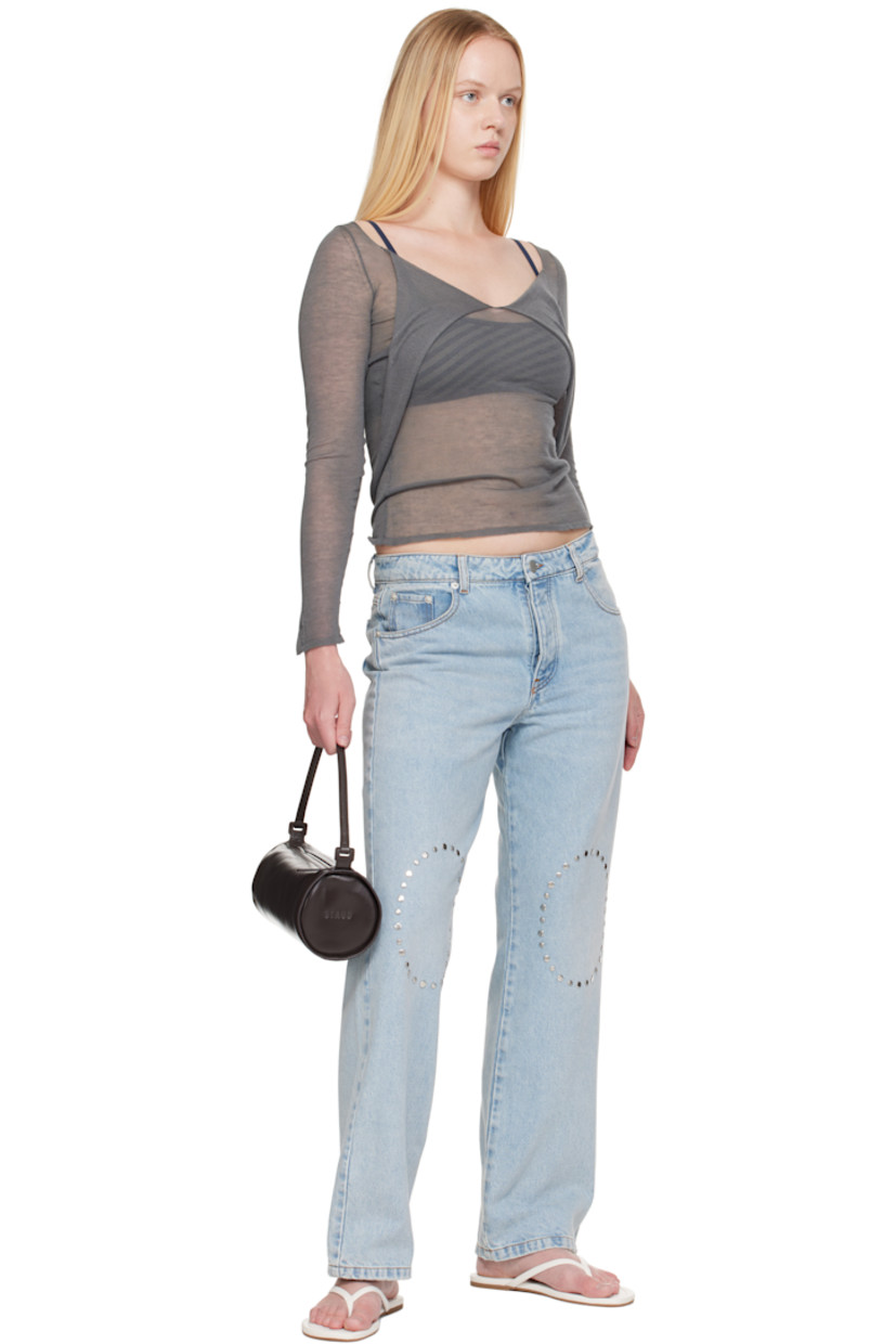 Grained leather shoulder bag.

· Fixed shoulder strap
· Logo embossed at side
· Zip closure
· Zip pocket at interior
· Faille lining
· H4.5" x W11.25" x D4.5"

Supplier color: Espresso