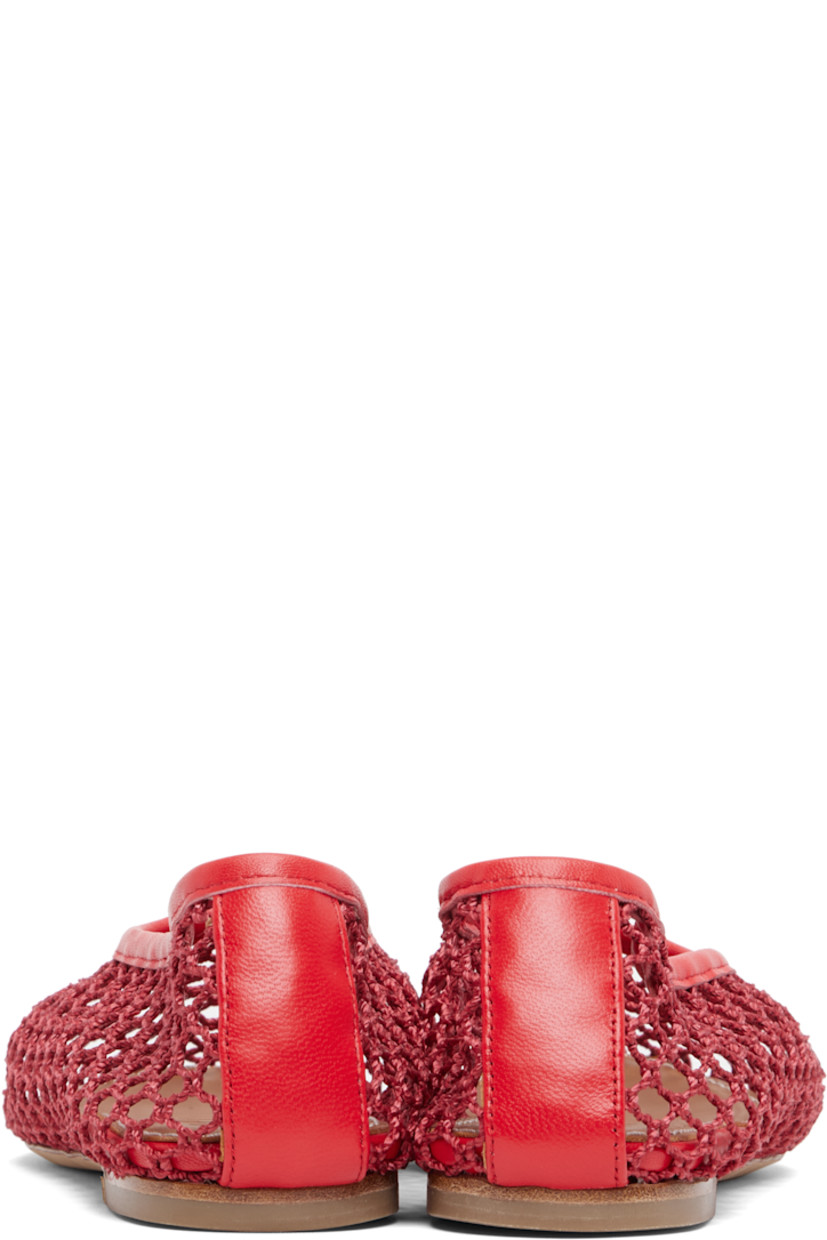 Mesh ballerina flats.

· Buffed leather trim at collar
· Logo embossed at padded leather footbed
· Nubuck sole with rubber injection

Supplier color: Red Netting