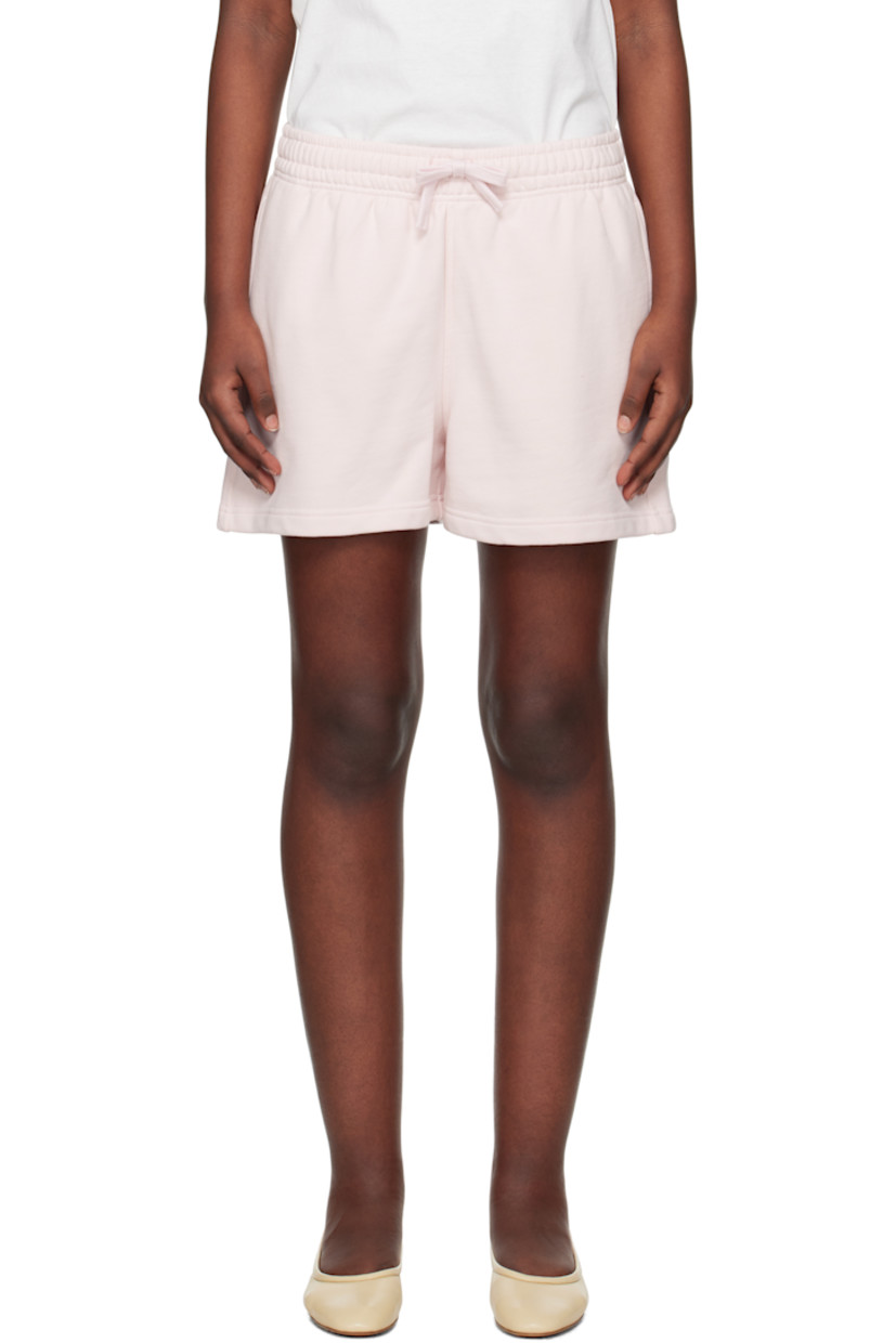 French terry shorts. 

· Drawstring at elasticized waistband
· Two-pocket styling
· Embroidered logo graphic patch at front

Supplier color: Rosewater