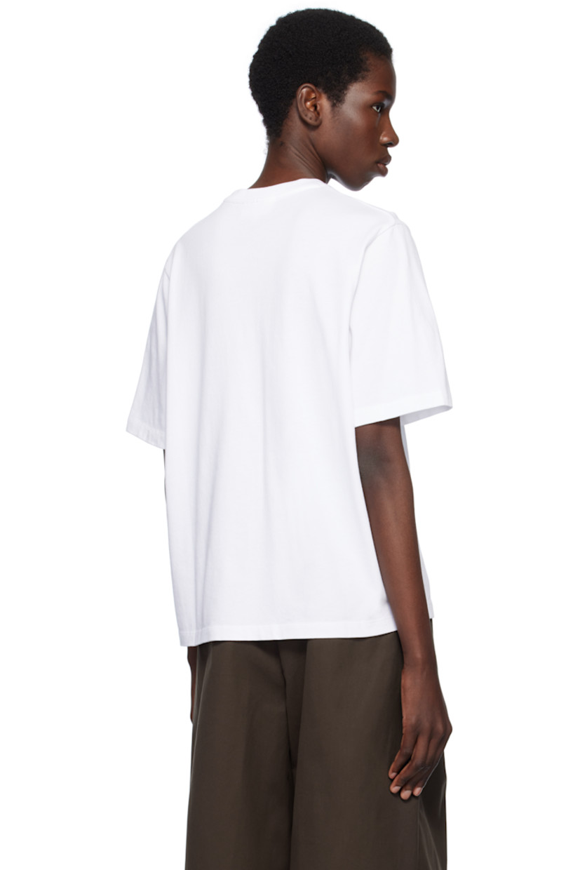 Cotton jersey T-shirt.

· Rib-knit crewneck
· Embroidered logo patch at chest

Supplier color: White