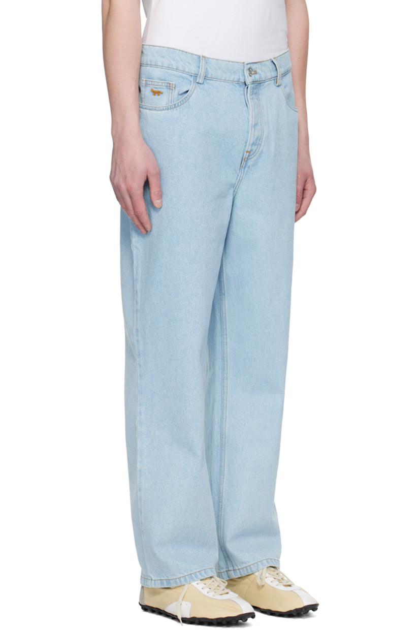 Loose-fit non-stretch denim jeans. Fading throughout. 

· Belt loops
· Five-pocket styling
· Button fly
· Logo graphic embroidered at coin pocket
· Jacron logo patch at back waistband
· Logo embroidered at back pocket
· Logo-engraved silver-tone hardware
· Contrast stitching in tan

Supplier color: Light wash
