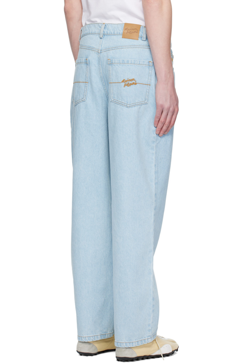 Loose-fit non-stretch denim jeans. Fading throughout. 

· Belt loops
· Five-pocket styling
· Button fly
· Logo graphic embroidered at coin pocket
· Jacron logo patch at back waistband
· Logo embroidered at back pocket
· Logo-engraved silver-tone hardware
· Contrast stitching in tan

Supplier color: Light wash