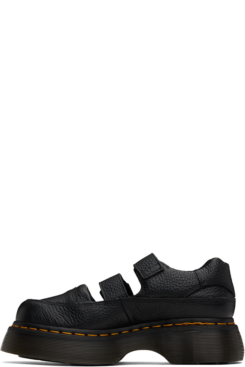 Pebble-grained nappa leather Mary Jane-style loafers in black.

· Pin-buckle straps at vamp
· Padded collar
· Suede lining
· Yellow topstitching at heat-sealed Goodyear welt
· Treaded Air Cushion rubber platform sole
· Platform: H1.5"

Supplier color: Black milled nappa