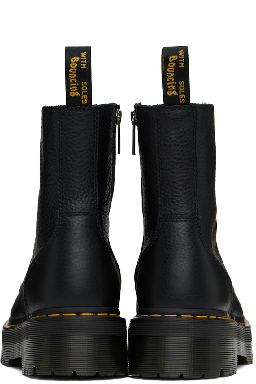 Ankle-high grained leather boots in black.

· Lace-up closure
· Zip closure at inner side
· Pull-loop at heel collar
· Suede lining
· Yellow topstitching at heat-sealed Goodyear welt
· Treaded Air Cushion rubber platform sole
· Logo-engraved silver-tone hardware
· Platform: H2"

Supplier color: Black Pisa
