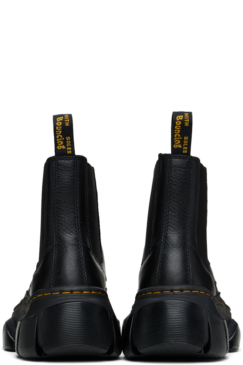 Ankle-high nappa leather Chelsea boots in black.

· Textured cap toe
· Zip closure
· Elasticized gusset at sides
· Pull-loop at heel collar
· Logo stamp at padded SoftWair® footbed
· Mesh lining
· Yellow topstitching at heat-sealed Goodyear welt
· Treaded Air Cushion rubber platform sole
· Platform: H2.25"

Supplier color: Black lunar