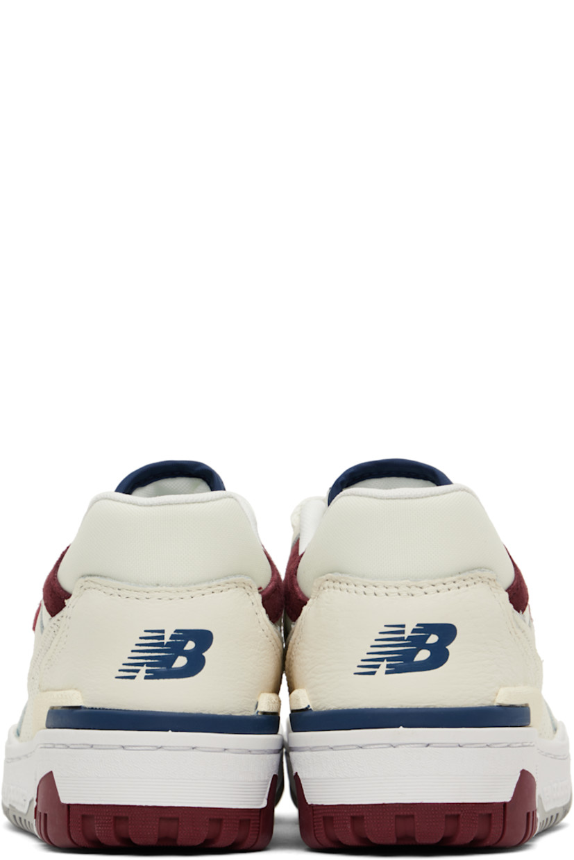Low-top grained leather and suede sneakers in off-white and burgundy.

· Perforated detailing throughout
· Lace-up closure
· Logo patch at padded tongue 
· Padded collar
· Terrycloth logo appliqué at sides
· Logo printed at heel counter
· Mesh lining
· Logo embossed at rubber midsole
· Treaded rubber sole

Supplier color: Sea salt/Mercury red