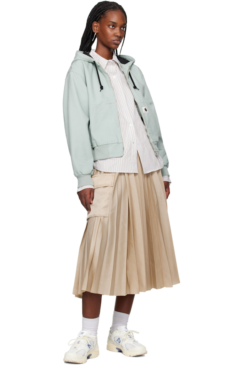 Low-top semi-sheer mesh and grained faux-leather sneakers in off-white and blue.

· Perforations throughout
· Lace-up closure
· Logo printed at padded tongue
· Padded collar
· Rubberized logo appliqué at sides
· Text embossed at outer side
· Pull-loop at heel tab
· Mesh lining
· ABZORB foam rubber midsole
· Treaded rubber sole

Supplier color: Angora/Dusk shower/Ice blue