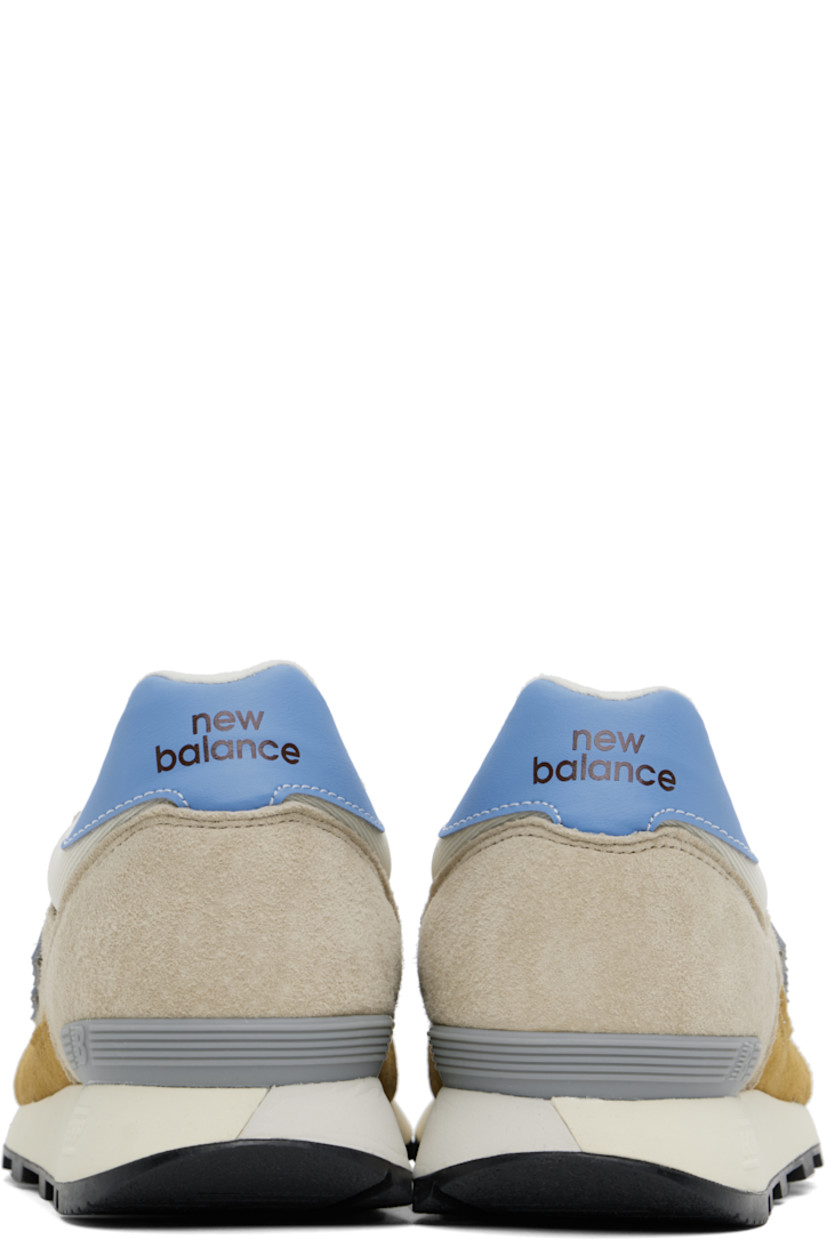Low-top pigskin suede and mesh sneakers in beige and blue. 

· Lace-up closure
· Logo patch at tongue
· Padded collar
· Logo appliqué at sides
· Logo printed at heel tab
· Logo-embossed rubber trim at heel counter
· Brushed jersey lining
· C-CAP foam rubber midsole
· Treaded rubber sole

Supplier color: Incense