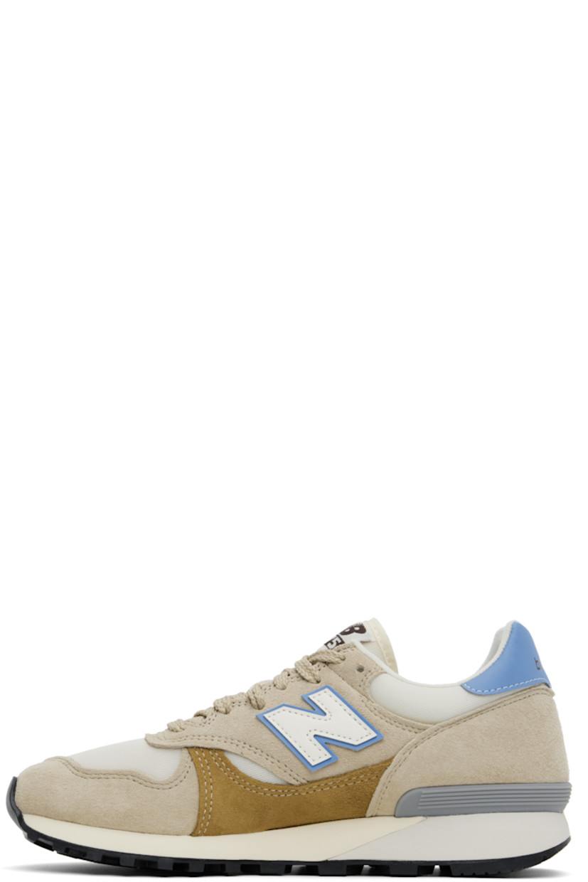 Low-top pigskin suede and mesh sneakers in beige and blue. 

· Lace-up closure
· Logo patch at tongue
· Padded collar
· Logo appliqué at sides
· Logo printed at heel tab
· Logo-embossed rubber trim at heel counter
· Brushed jersey lining
· C-CAP foam rubber midsole
· Treaded rubber sole

Supplier color: Incense