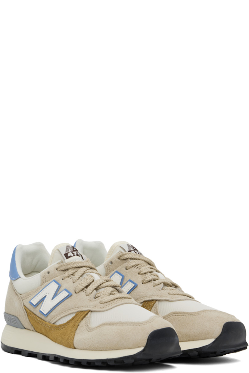 Low-top pigskin suede and mesh sneakers in beige and blue. 

· Lace-up closure
· Logo patch at tongue
· Padded collar
· Logo appliqué at sides
· Logo printed at heel tab
· Logo-embossed rubber trim at heel counter
· Brushed jersey lining
· C-CAP foam rubber midsole
· Treaded rubber sole

Supplier color: Incense
