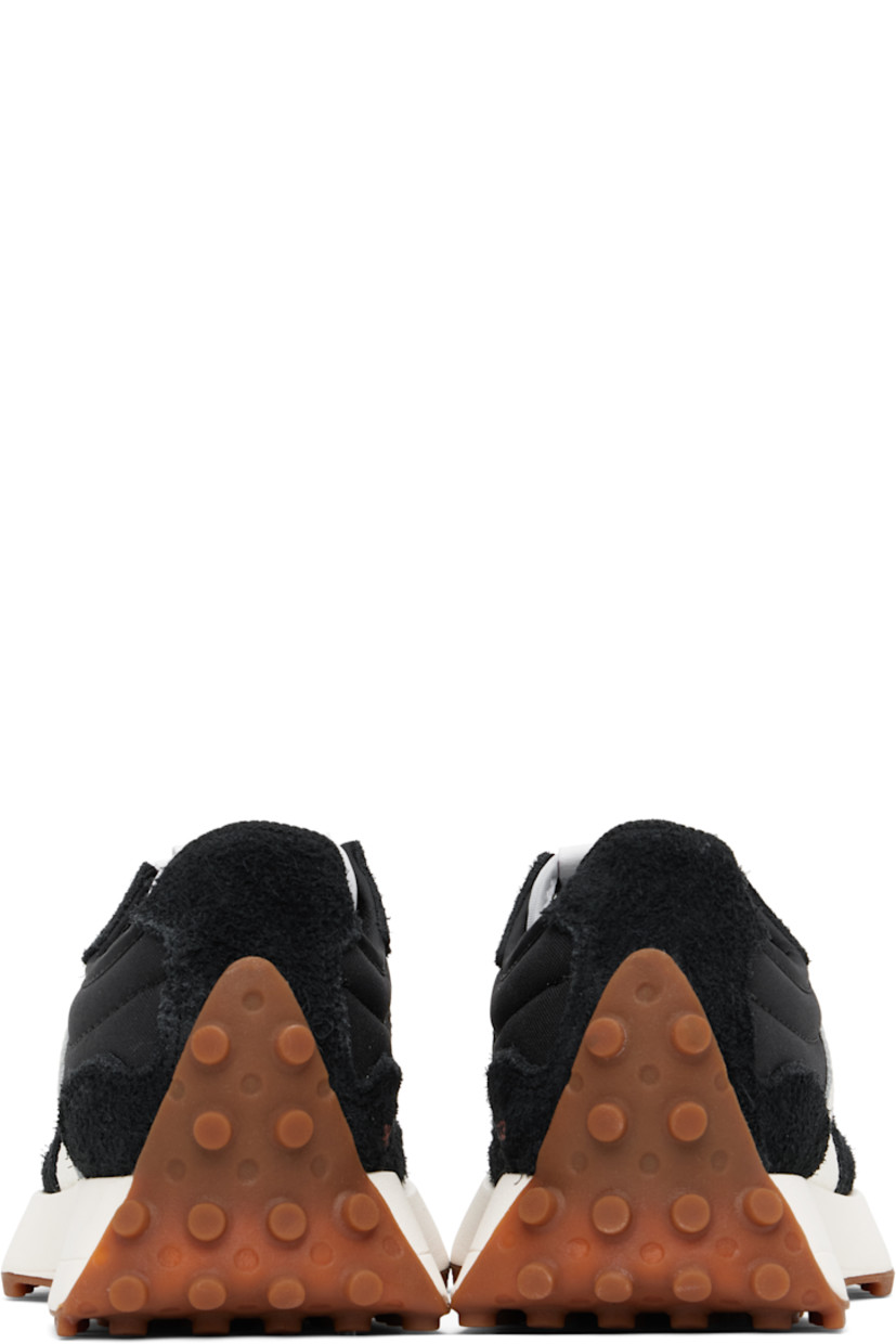 Low-top grained leather, canvas, and suede sneakers in black.

· Lace-up closure
· Logo patch at padded tongue
· Padded collar
· Logo appliqué at outer side
· Logo embroidered at inner side
· Mesh lining
· Foam rubber midsole
· Treaded rubber sole

Supplier color: Black/White/Mineral red