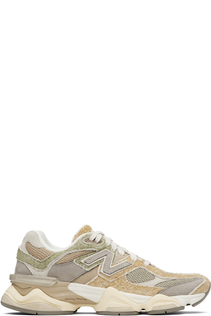 Low-top pigskin suede, buffed pigskin, and mesh sneakers in green and beige. Logo embroidered at vamp, inner side, and heel tab.

· Lace-up closure
· Rubberized logo patch at padded tongue
· Padded collar
· Logo appliqué at outer side
· Rubber CR trim at heel counter
· Fleece lining
· ABZORB and SBS dual-density foam rubber midsole
· Treaded rubber sole

Supplier color: Olivine/Great plains/Arid stone