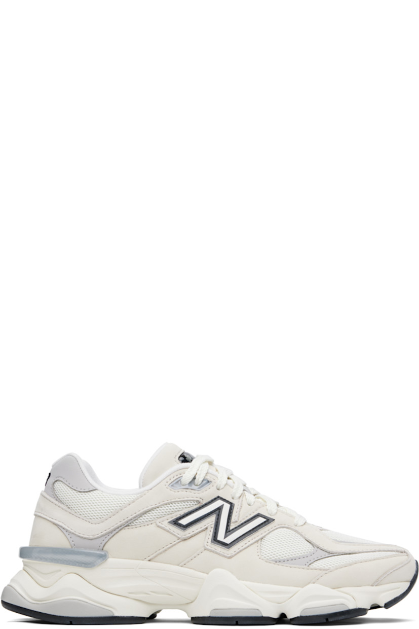 Low-top nubuck pigskin, buffed pigskin, and mesh sneakers in off-white. Logo embroidered at vamp, inner side, and heel tab.

· Lace-up closure
· Rubberized logo patch at padded tongue
· Padded collar
· Logo appliqué at outer side
· Rubber CR trim at heel counter
· Fleece lining
· ABZORB and SBS dual-density foam rubber midsole
· Treaded rubber sole

Supplier color: Sea salt/Raincloud/Black
