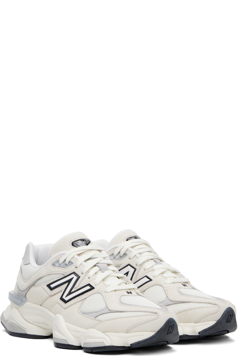 Low-top nubuck pigskin, buffed pigskin, and mesh sneakers in off-white. Logo embroidered at vamp, inner side, and heel tab.

· Lace-up closure
· Rubberized logo patch at padded tongue
· Padded collar
· Logo appliqué at outer side
· Rubber CR trim at heel counter
· Fleece lining
· ABZORB and SBS dual-density foam rubber midsole
· Treaded rubber sole

Supplier color: Sea salt/Raincloud/Black