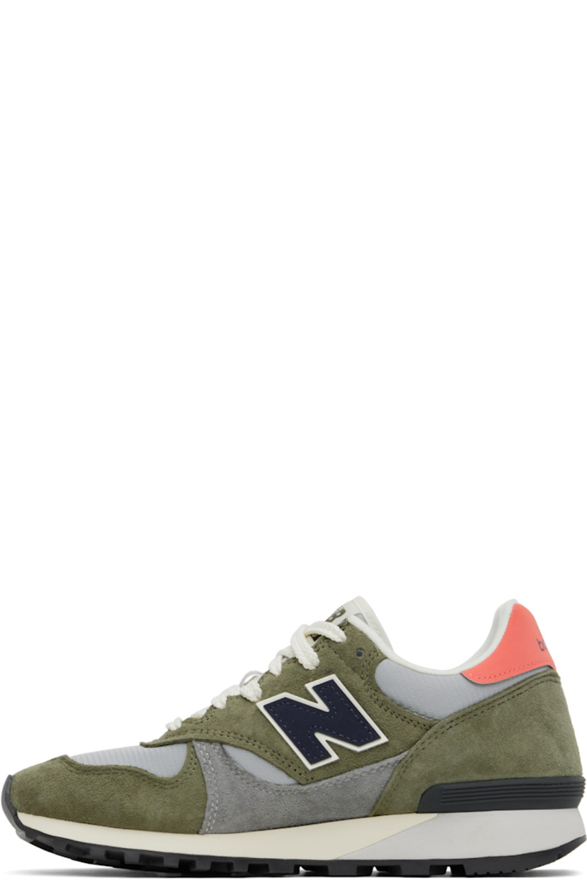 Low-top mesh and pigskin suede sneakers in khaki and gray.

· Lace-up closure
· Logo patch at tongue
· Padded collar
· Logo appliqué at sides
· Logo printed at heel tab
· Logo-embossed rubberized trim at heel counter
· Fleece lining
· C-CAP® foam rubber midsole
· Treaded rubber sole

Supplier color: Dark olivine/Raincloud/Drift red