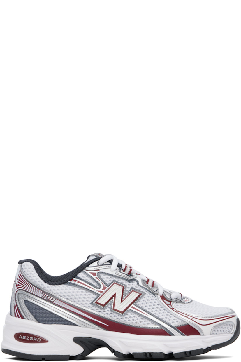 Low-top mesh and grained faux-leather sneakers in white and burgundy.

· Reflective trim throughout
· Logo printed at vamp and heel tab
· Lace-up closure
· Logo patch at padded tongue
· Padded collar
· Logo appliqué at sides
· Mesh lining
· ABZORB foam rubber midsole
· Treaded rubber sole

Supplier color: Mercury red/White/Castlerock