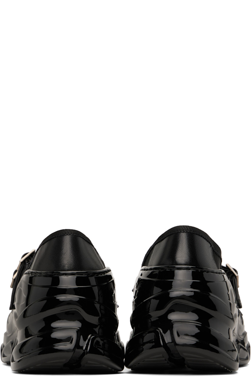 Low-top mesh sneakers in black.

· Vinyl trim throughout
· Bow appliqué at vamp
· Adjustable pin-buckle straps
· Crystal-cut and faux-pearl accents at strap
· Grosgrain trim at collar
· Buffed leather footbed
· Sculptural platform midsole
· Treaded rubber sole
· Platform: H2"

Supplier color: Black/Pearl/Clear