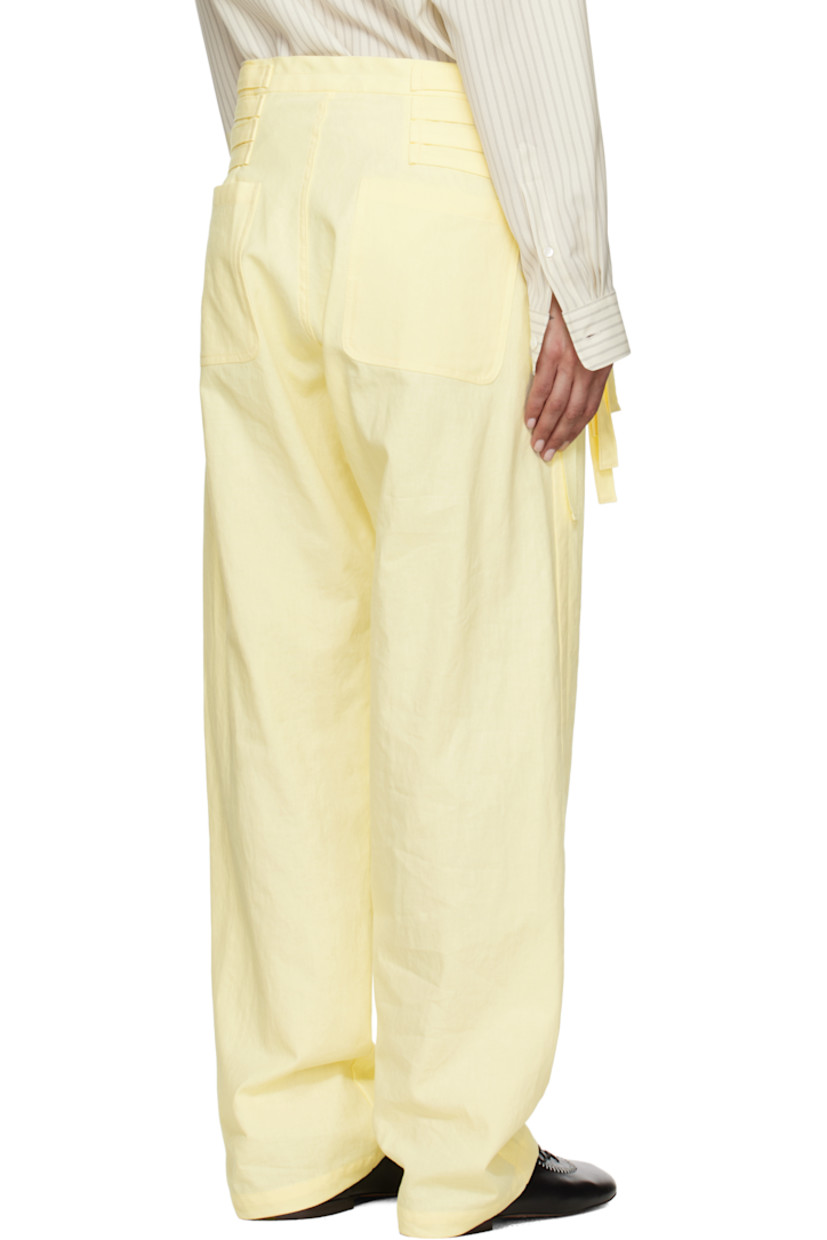 Cotton- and linen-blend canvas trousers. 

· Belt loops and integrated cinch straps at waistband 
· Five-pocket styling 
· Zip fly 
· Logo-engraved brass-tone hardware

Supplier color: L.Yellow