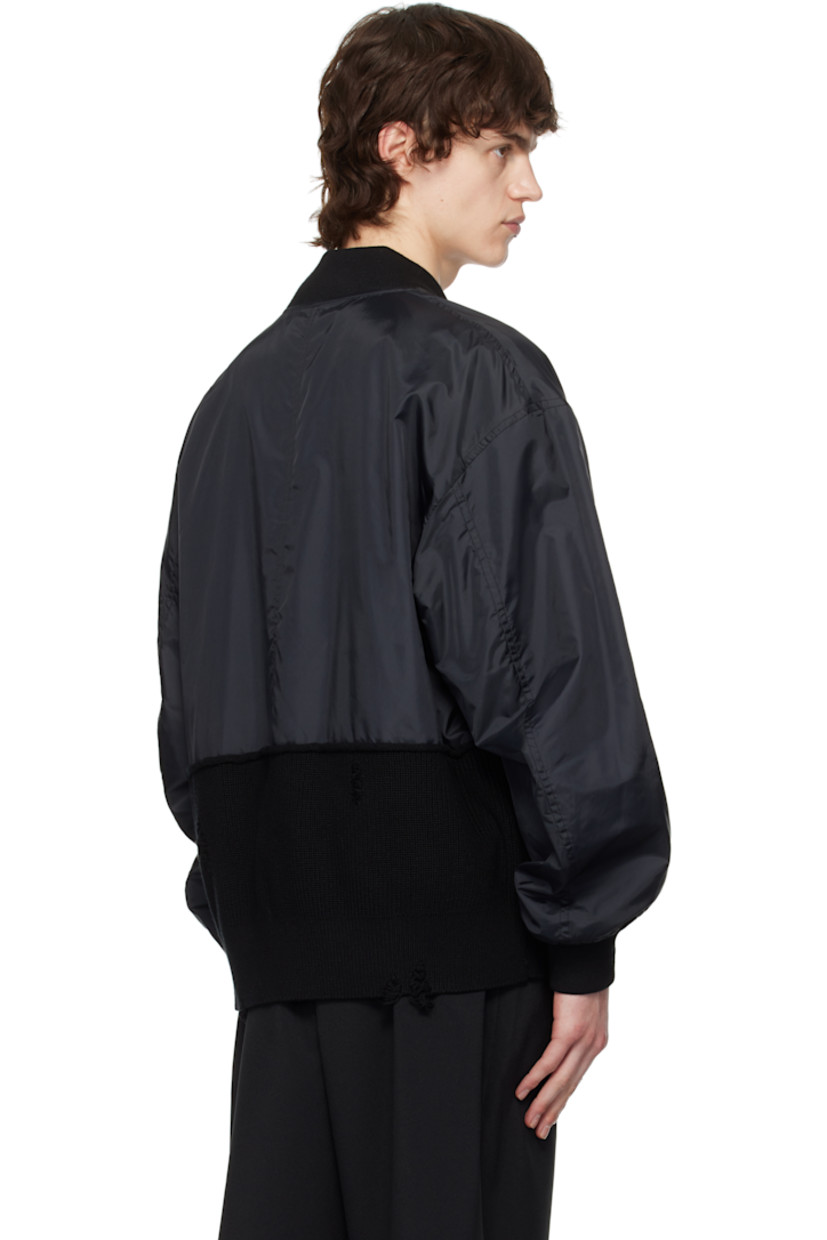 Nylon taffeta and rib-knit cotton-blend bomber jacket.

· Paneled construction
· Stand collar
· Zip closure
· Welt pockets
· Partial satin lining

Supplier color: Black