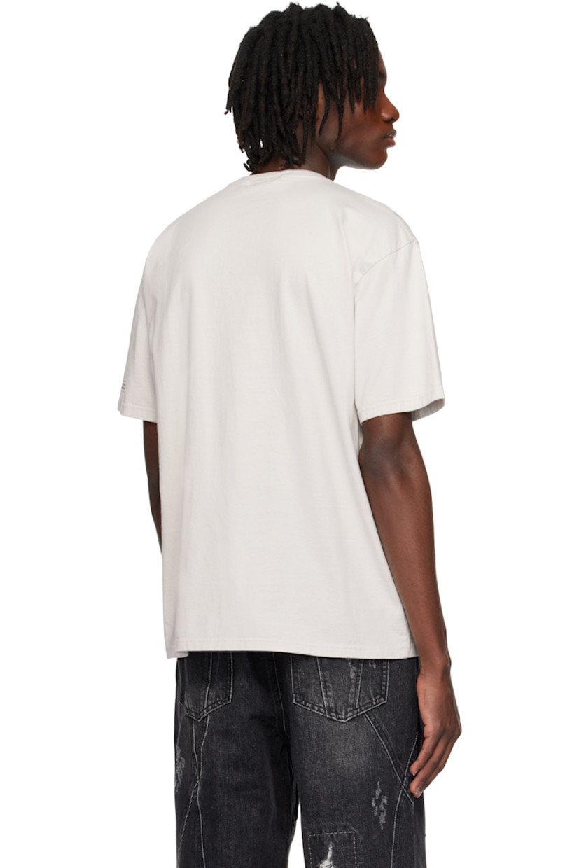Cotton jersey T-shirt.

· Rib-knit crewneck
· Graphic patch at chest
· Dropped shoulders
· Logo printed at cuff
 
Supplier color: Light beige/Gray
