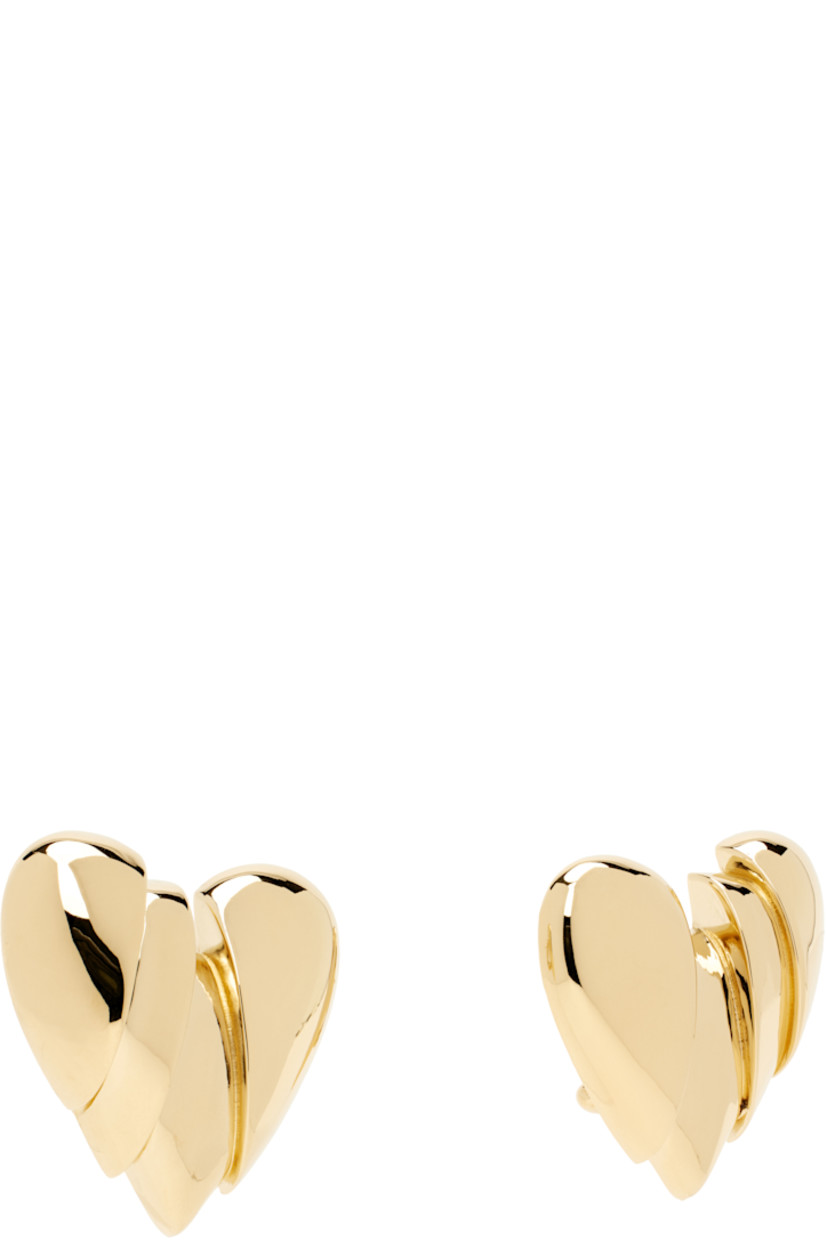 Pair of earrings in gold-tone brass. 

· Clip-on fastening 
· H1.5" x W1.5"

Supplier color: Gold