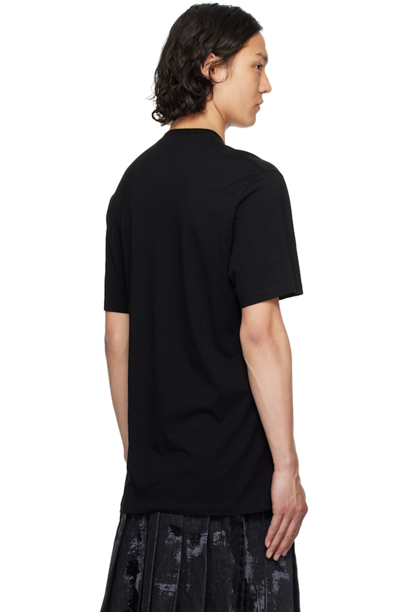 Cotton- and rayon-blend jersey T-shirt.

· Rib-knit crewneck 
· Text printed at front

Supplier color: Black