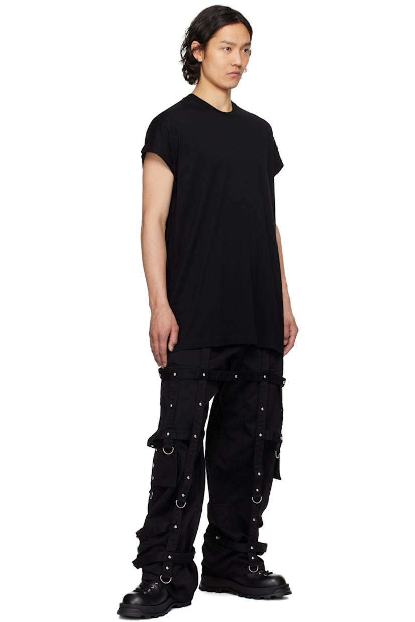 Cotton- and rayon-blend jersey T-shirt. Rib-knit crewneck.

Supplier color: Black