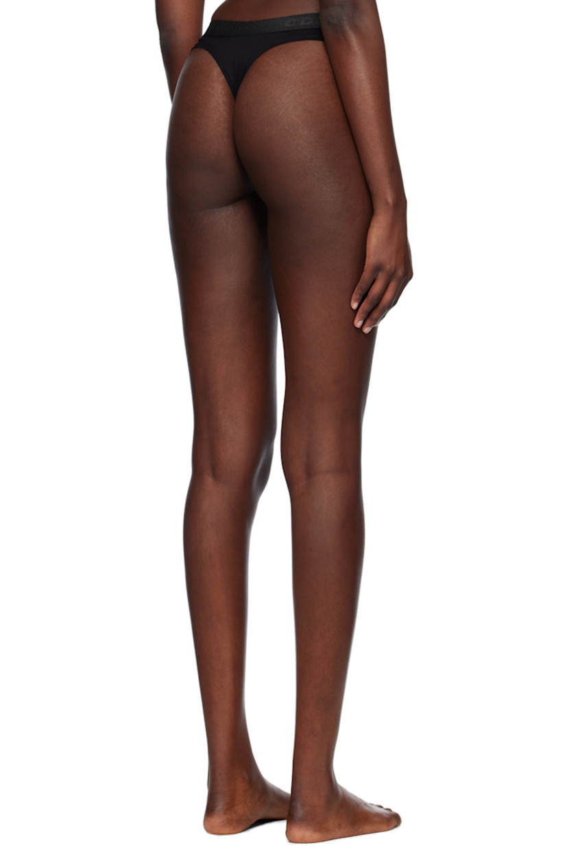 Pack of three stretch Tencel™ lyocell jersey thongs. Moisture-wicking.

· Mid-rise
· Herringbone trim at elasticized waistband
· Jacquard logo at back waistband
· Partially lined

Supplier color: Black