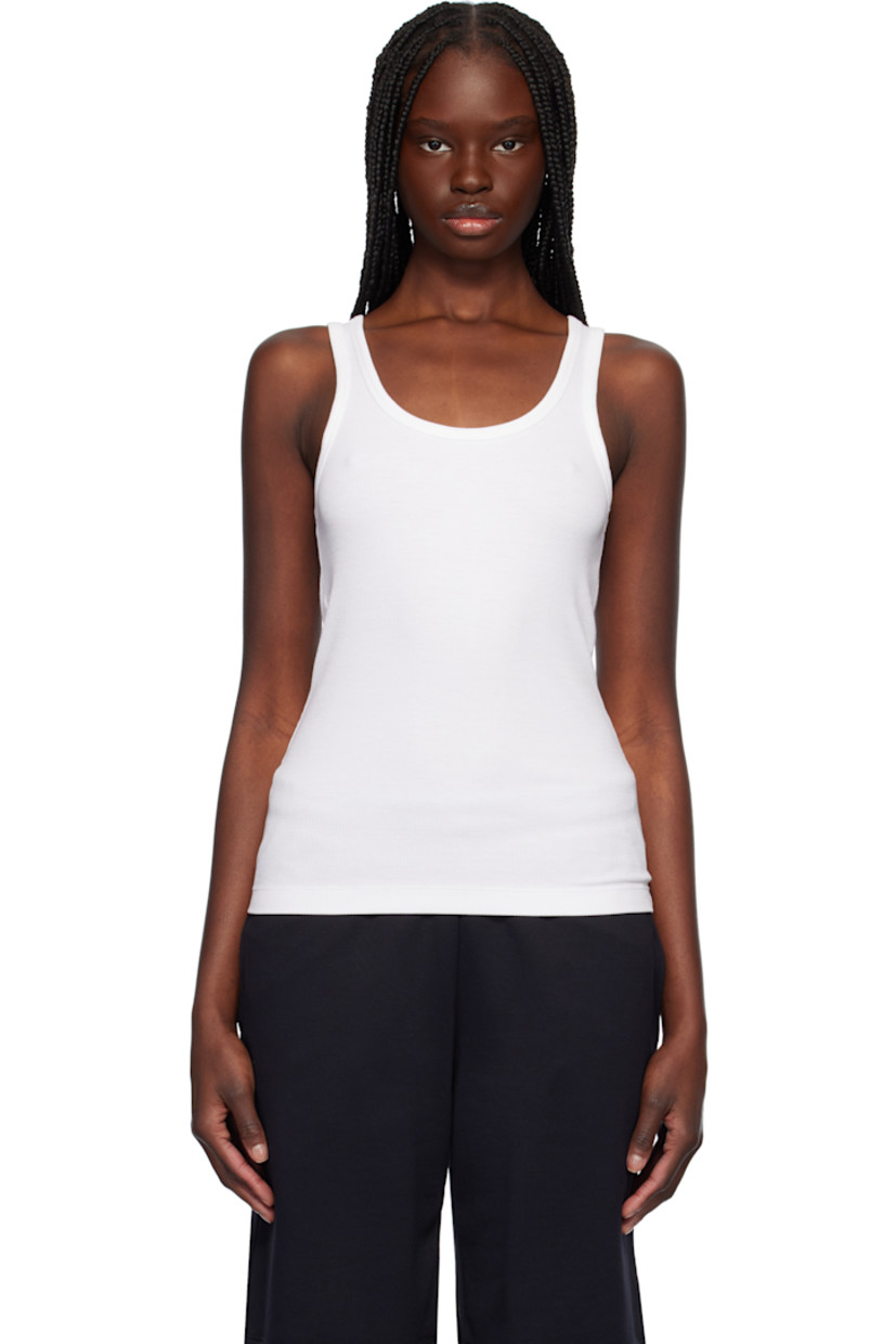 320 gsm stretch Tencel™ lyocell- and pima cotton-blend ribbed jersey tank top. Scoop neck.

Supplier color: White