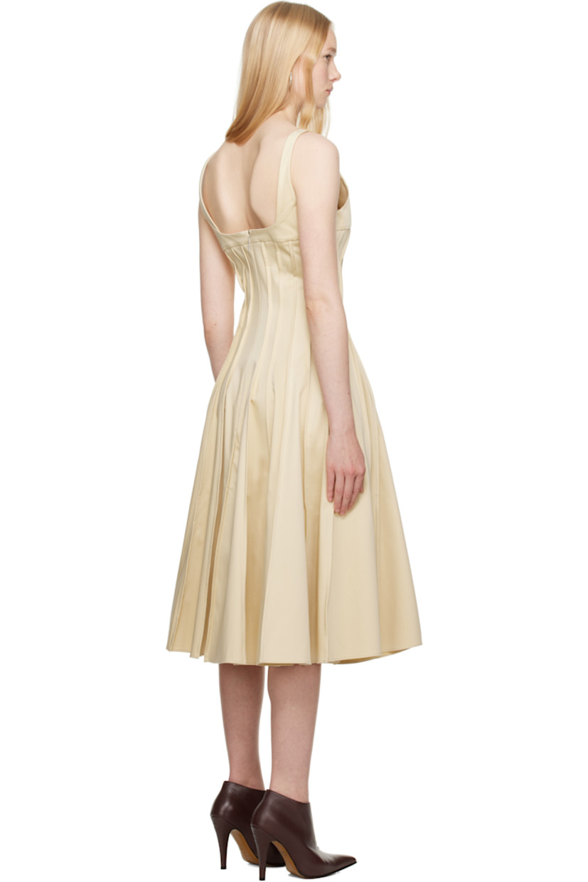 Plain-woven stretch cotton midi dress. Pinched seams throughout.

· Square neck
· Seam pockets
· Fixed shoulder straps
· Concealed zip closure at back
· Unlined

Supplier color: Yellow