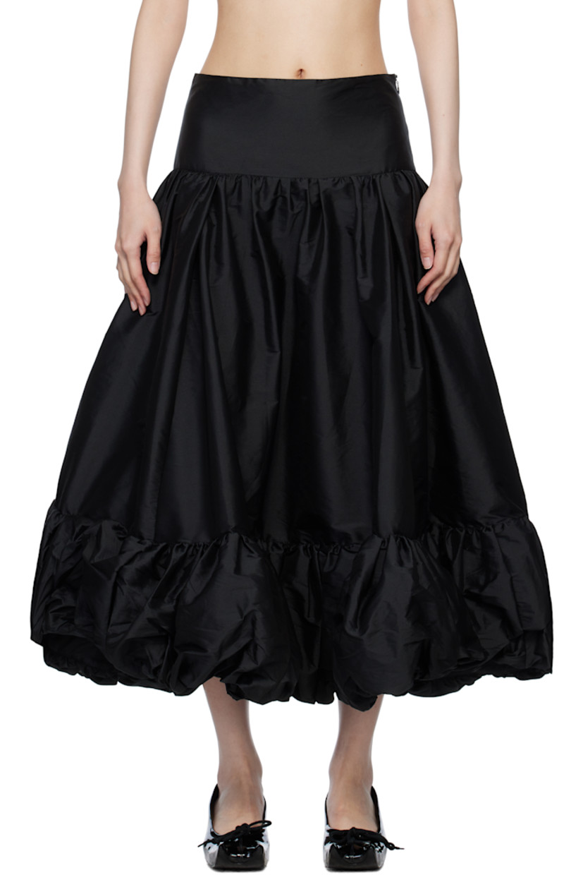 Polyester taffeta midi skirt. Gathering throughout.

· Tiered construction
· Bubble hem
· Concealed zip closure at side seam

Supplier color: Black