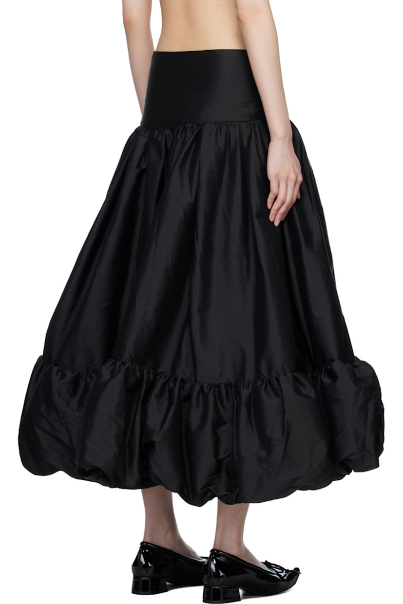 Polyester taffeta midi skirt. Gathering throughout.

· Tiered construction
· Bubble hem
· Concealed zip closure at side seam

Supplier color: Black