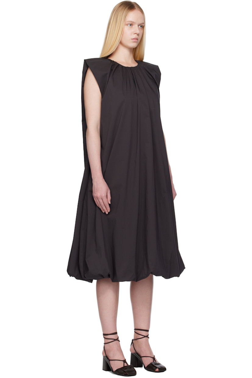 Cotton-blend poplin minidress. Gathering throughout.

· Puff construction
· Round neck 
· Zip closure with hook-eye at back collar
· Fully lined

Supplier color: Charcoal