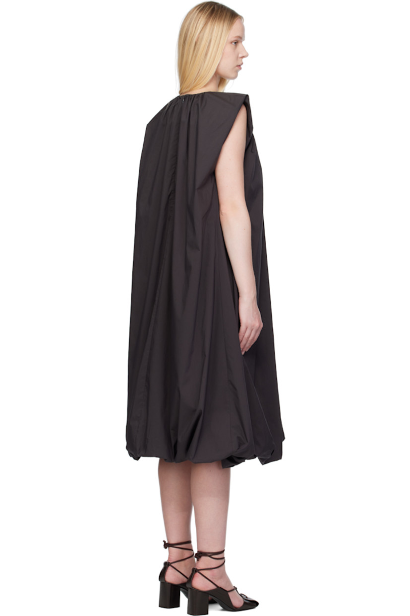 Cotton-blend poplin minidress. Gathering throughout.

· Puff construction
· Round neck 
· Zip closure with hook-eye at back collar
· Fully lined

Supplier color: Charcoal